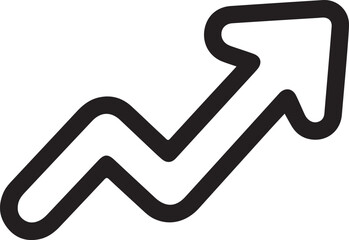 Black line graph arrow pointing upwards trend chart symbol  business growth indicator
