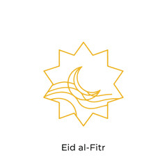 Obraz premium Eid al-Fitr Celebration Symbol with Crescent Moon