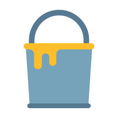 Paint Bucket With Yellow Paint.