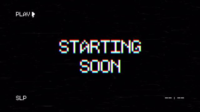 Minimal Starting Soon Stream Screen with Subtle Glitch. 4K Video