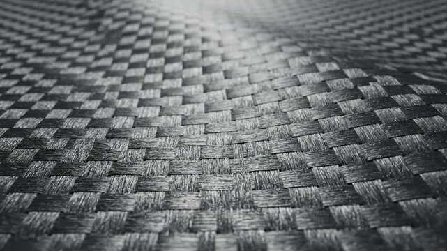 Extreme Close-Up of Woven Carbon Fiber Material