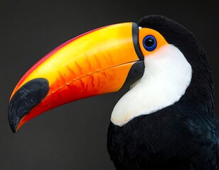 Close Vibrant Toucan With Striking