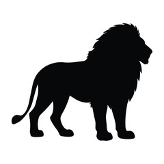 Majestic lion silhouette standing proudly