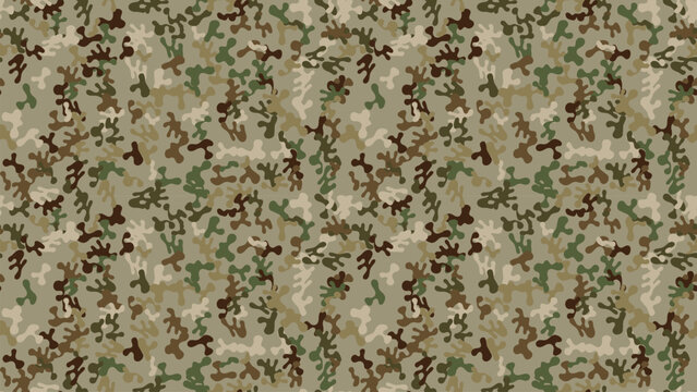 Seamless military camouflage texture repeats army pattern como fabric design