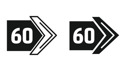 Speed limit 60 sign with arrow © vidbazar