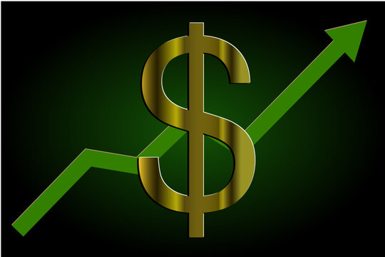 Sigle DOLLAR  avec courbe croissante