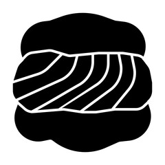 Cream puff solid icon illustration