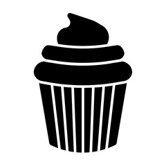 Cupcake swirl solid icon illustration
