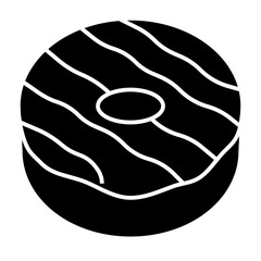 Donut glaze solid icon illustration