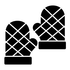 Oven mitt solid icon