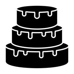 Layer cake solid icon illustration