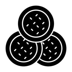 Sugar cookie solid icon illustration
