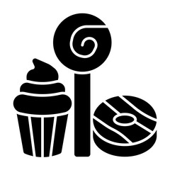 Sweet treat solid icon illustration