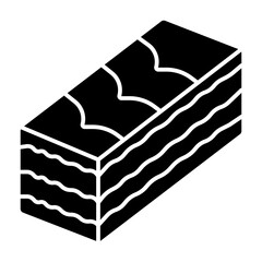 Vanilla slice solid icon illustration