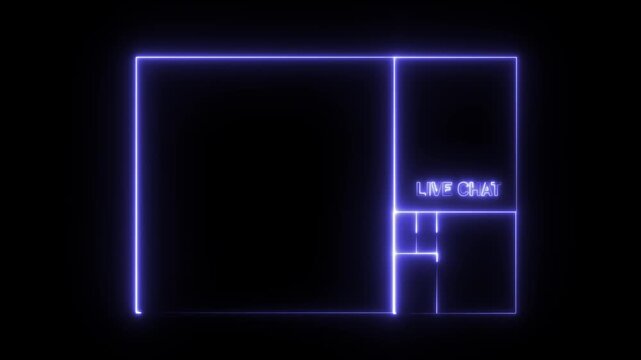 Neon glowing digital screen interface with futuristic UI design elements and blue cyber glow effect