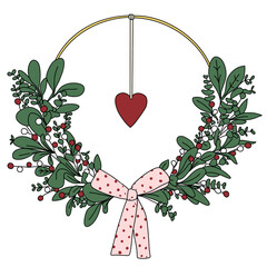 christmas tree with red heart