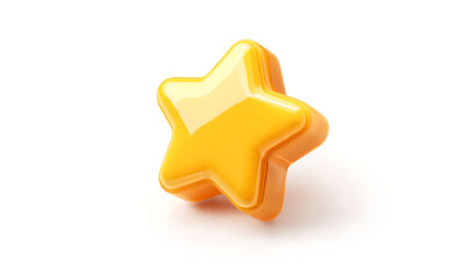 Obraz premium Shiny Yellow Star Shape on White Background