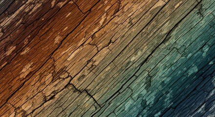 Multicolored weathered wooden plank background