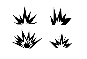 Obraz premium Set of comic explosion effects, sparks, and flash burst icons for graphic design and illustrations