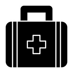 First aid kit solid icon illustration