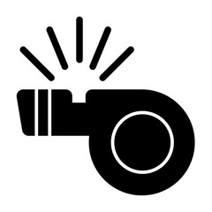 Rescue whistle solid icon illustration