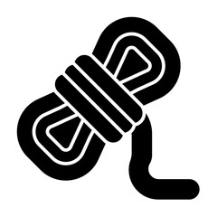 Rope coil solid icon illustration