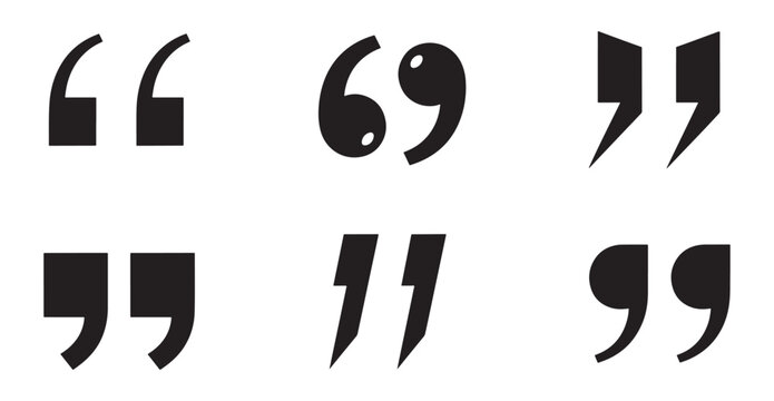 Collection of black quotation marks and numbers