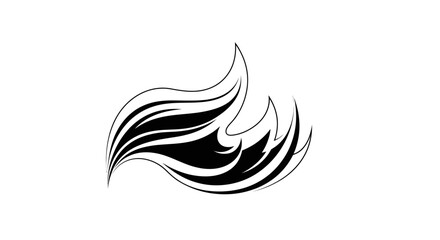 Obraz premium Black and white abstract flame logo design element.