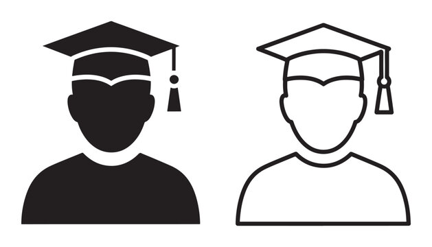 Graduate student icon set