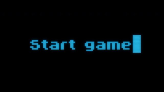 Start game digital animation text background