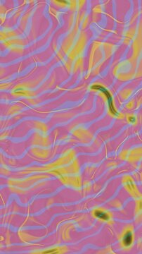 Abstract image of rippled purple and yellow pattern. Suitable for backgrounds, wallpapers, digital art, and artistic projects.