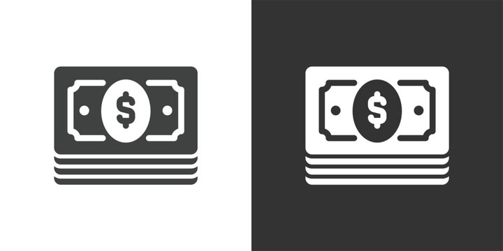 Salary or Financial Budget icon. Solid glyph series icon