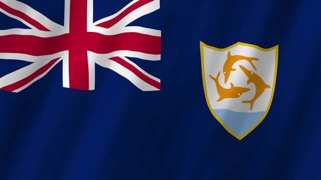 Anguilla Flag Waving, Realistic 3D Animation, 4K 60fps