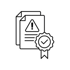 Icon a corporate compliance certificate and regulation document, isolated against a clean background.