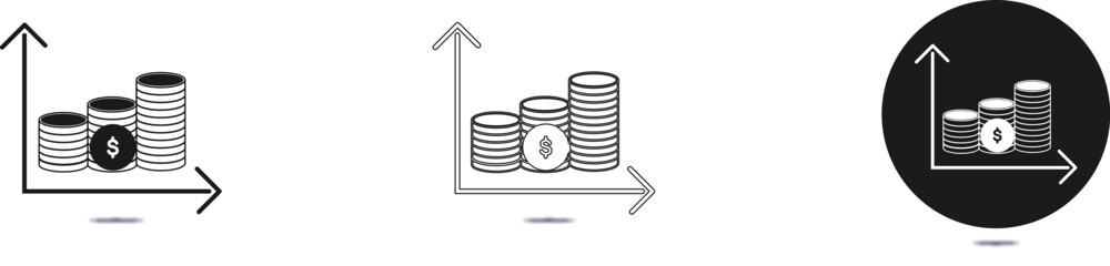 icons Set of bar chart icons representing growth and data analysis perfect for financial reports and business presentations