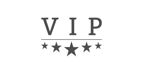 Obraz premium VIP - Lettering. Template for Banner, Postcard, Poster, Print, Sticker or Web Product. Vector Illustration, Objects Isolated on White Background.