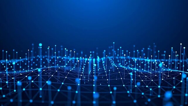 Dynamic blue network connections in modern digital landscape