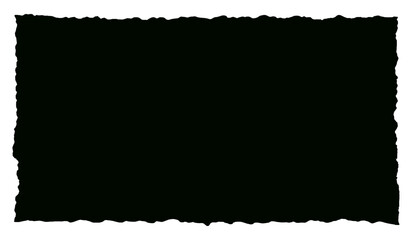 Obraz premium Black torn paper frame with jagged edges and rectangular ripped silhouettes for collage stickers banners labels text boxes and creative graphic design projects