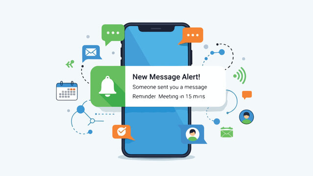 Smartphone with notification icons