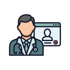 Fototapeta premium Doctor with Online Consultation Card