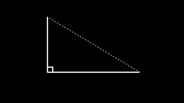 Right triangle diagram with height labeled h and right angle symbol