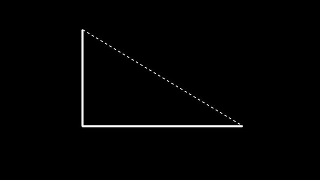 Right triangle diagram with height labeled h and right angle symbol