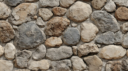 Fototapeta premium Mixed Color Rough Cobblestone Wall Texture Keywords: cobblestone, stone, wall, texture