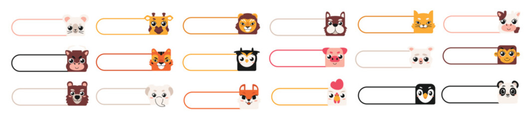 cute animal nametag element set © Uomhs