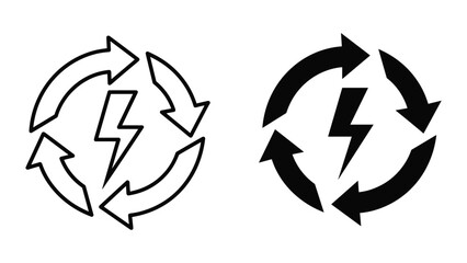Fototapeta premium Electric energy recycling symbol