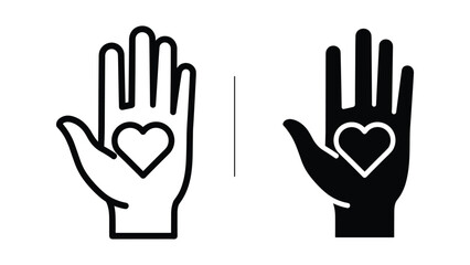 Obraz premium Hand holding heart icon vector illustration