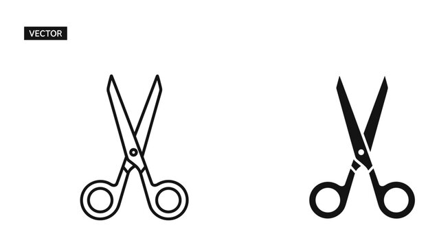 Pair of scissors vector illustration in different styles