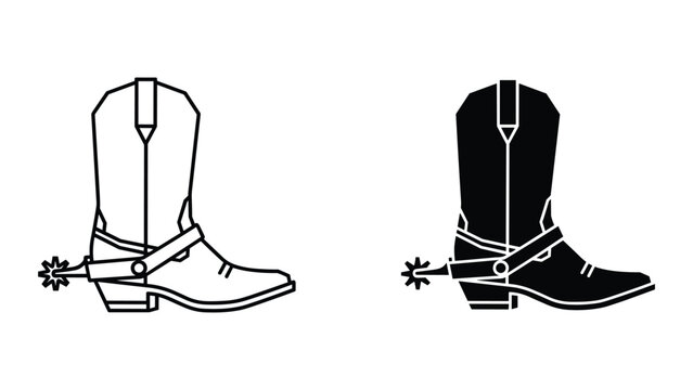 Cowboy boots illustration set