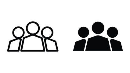 Group of people icon in different style
