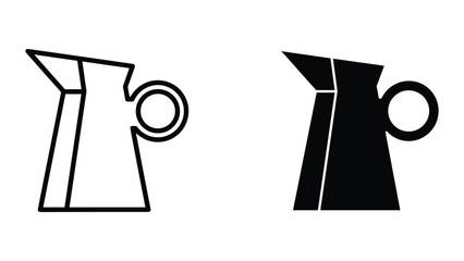 Simple coffee maker icon in two different colors